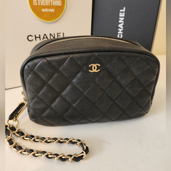 CHANEL Large Matelasse Caviar CC Zip Pouch Clutch Bag ENTRUPY COA - Picture 12 of 15